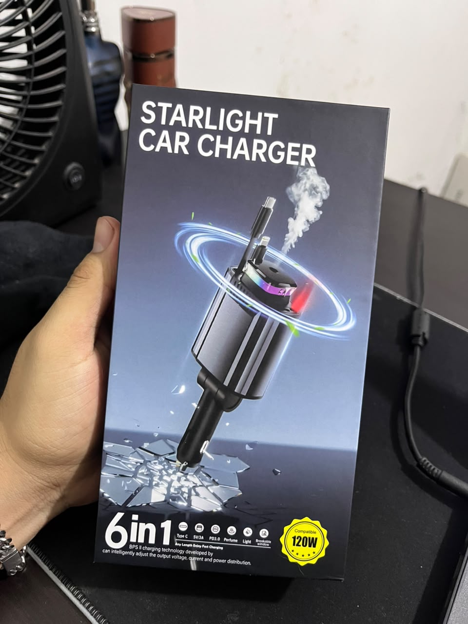 Cargador Turbo 6 en 1 para Auto ⚡ Carga Rápida 120W